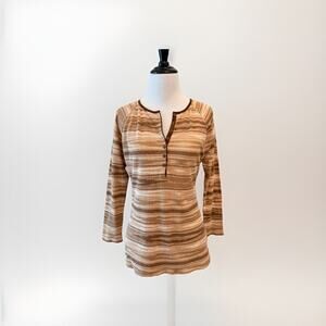 Ralph Lauren Jeans Knit Top Women’s Size M Brown Southwestern 100% Cotton